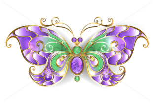 Download Gold Butterfly with Amethyst - Premium Resources