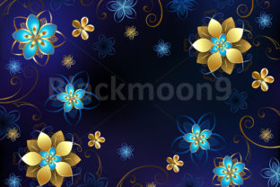 Download Blue Background with Flowers - Premium Resources