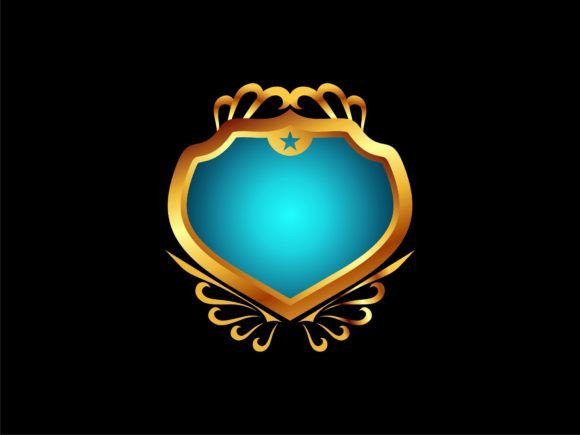 Download Classic Blank Shield Gold Logo Design - Premium Resources